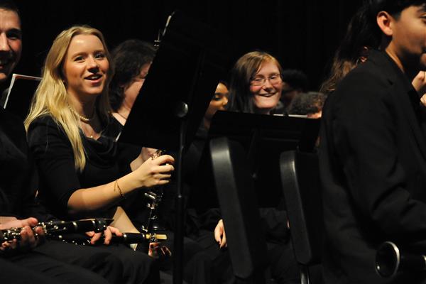 Students performing at the 2023-2024 All County Band Concert